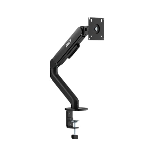 MSI MPG MT201R V2 - Premium RGB Single Monitor Stand Arm, Supports 17-49" Screens and 44 lbs, VESA Compatible, Adjustable Heavy Duty Gas Spring Mount, Clamp & Grommet, Quick Release Plate - Gray
