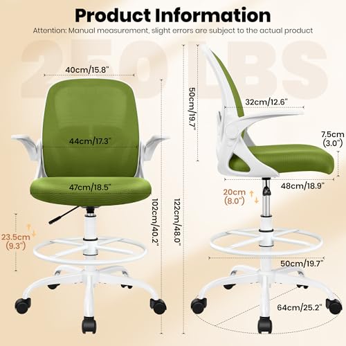 Primy Drafting Chair Tall Office Chair with Flip-up Armrests PR934-Z