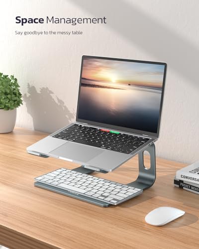 Nulaxy Laptop Stand, Ergonomic Aluminum Laptop Computer Stand, Detachable Laptop Riser Notebook Holder Stand Compatible with MacBook Air Pro, Dell XPS, HP, Lenovo More 10-15.6” Laptops