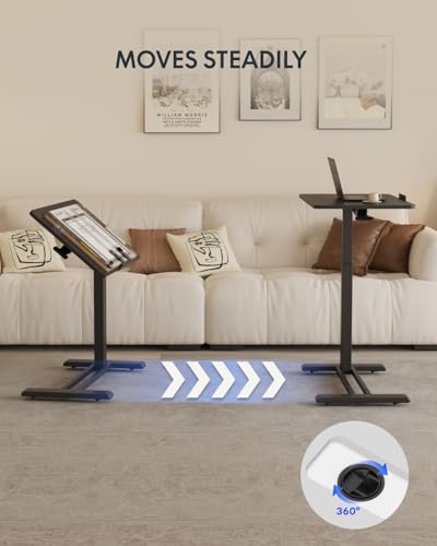 FLEXISPOT H7 PRO 90° Tiltable Mobile Overbed Table with Pneumatic Lift