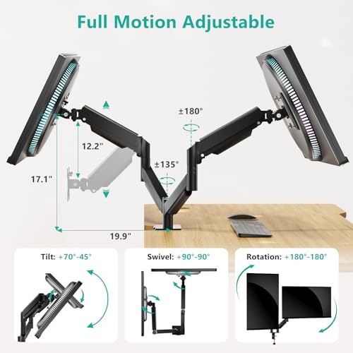 WALI Single/Dual/Triple/Quad Monitor Arm Mount Stand