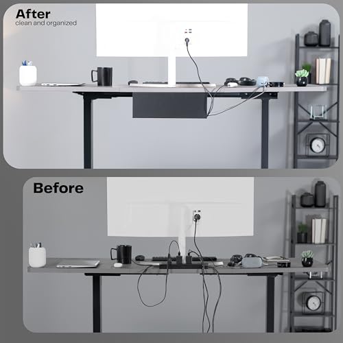 VIVO Under Desk 17 inch Cable Management Tray, Power Strip Holder, Cord Organizer, Wire Tamer for Office and Home,