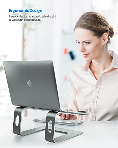 Nulaxy Laptop Stand, Ergonomic Aluminum Laptop Computer Stand, Detachable Laptop Riser Notebook Holder Stand Compatible with MacBook Air Pro, Dell XPS, HP, Lenovo More 10-15.6” Laptops