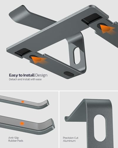 Nulaxy Laptop Stand, Ergonomic Aluminum Laptop Computer Stand, Detachable Laptop Riser Notebook Holder Stand Compatible with MacBook Air Pro, Dell XPS, HP, Lenovo More 10-15.6” Laptops