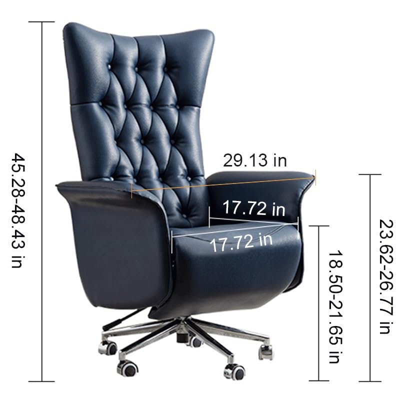 Leather 360° Swivel Ergonomic Home Office Desk Chair