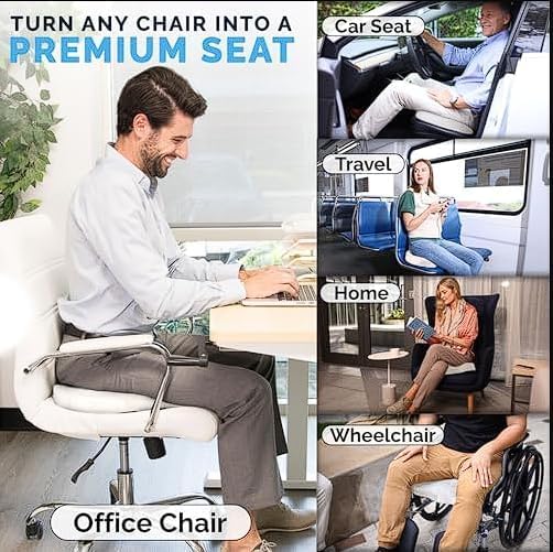 ComfiLife Doctor Recommended Seat Cushion - Premium Gel & Memory Foam Office Chair, Car Seat, Lifting Cushion - Chair Cushions for Back & Sciatica Relief - Seat Cushions for Office & Desk