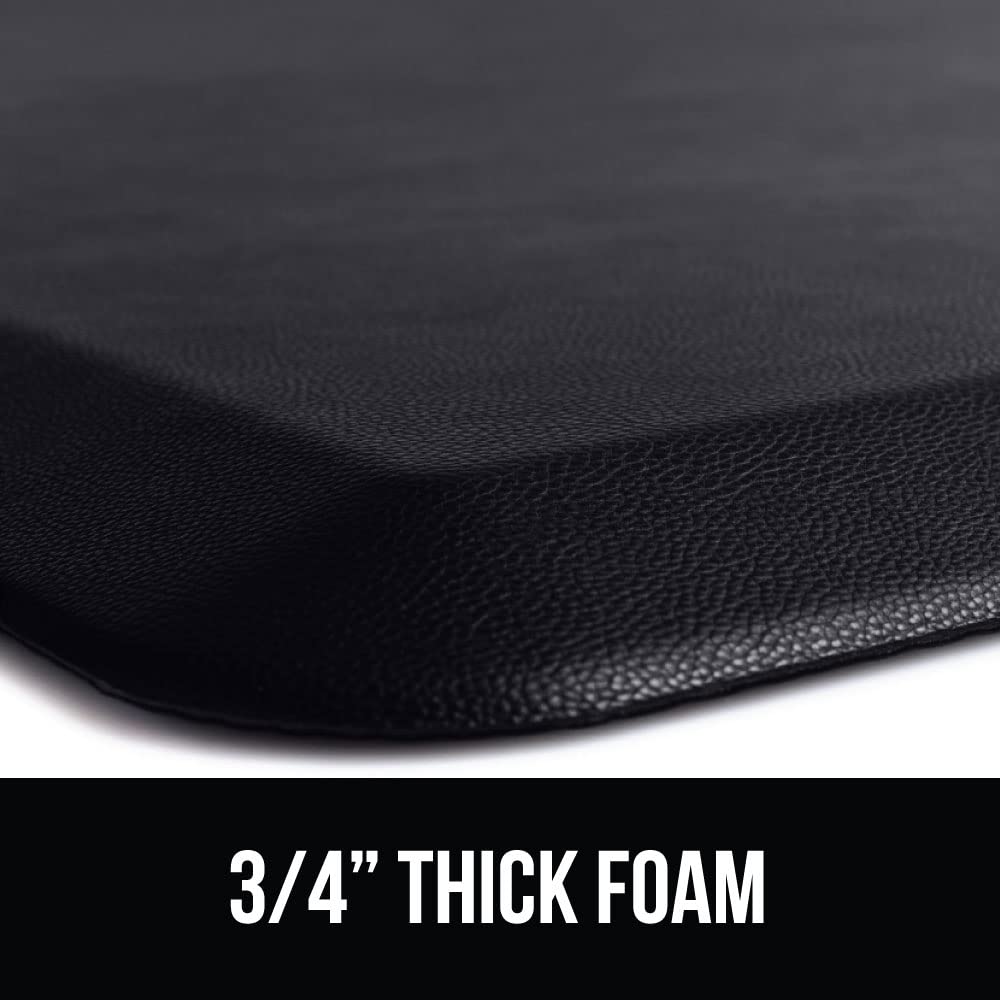 GORILLA GRIP Comfortable Cushioned Kitchen Mats for Floor, Waterproof and Stain Resistant Soft Top, 3/4 Inch Thick Ergonomic Standing Desk Anti Fatigue Mat, Foam Supports Ankles and Feet