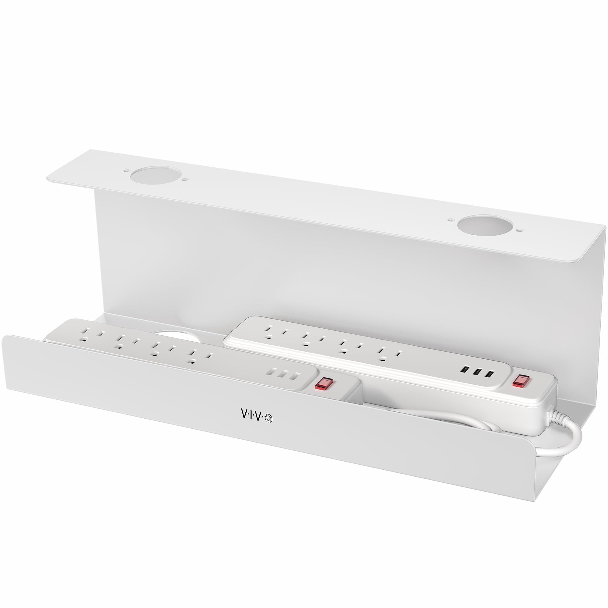 VIVO Under Desk 17 inch Cable Management Tray, Power Strip Holder, Cord Organizer, Wire Tamer for Office and Home,