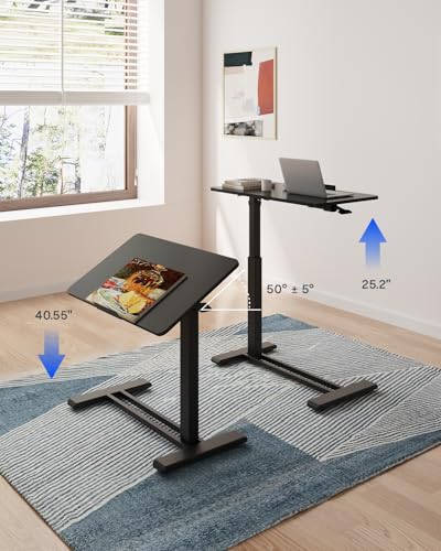 FLEXISPOT H7 PRO 90° Tiltable Mobile Overbed Table with Pneumatic Lift