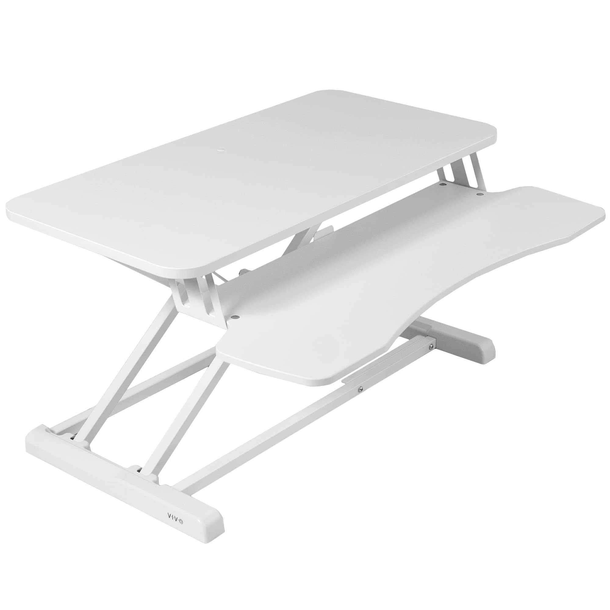 VIVO Desk Converter, K Series, Height Adjustable Sit to Stand Riser, Dual Monitor and Laptop Workstation with Wide Keyboard Tray