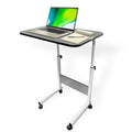 Perfect Life Ideas Standing Desk Adjustable Laptop Stand with Wheels Rolling Mobile Work from Home Desktop Table