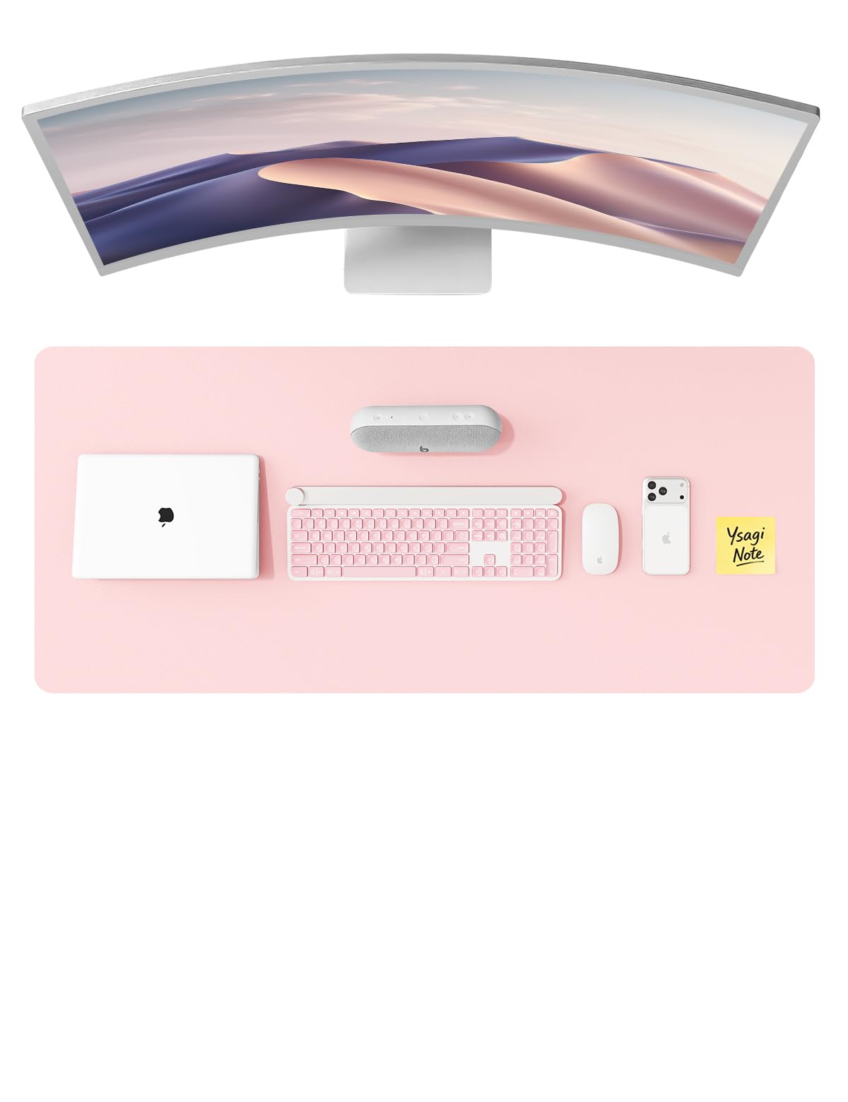 YSAGi Leather Desk Mat, Large Mouse Mat, Non-Slip Desk Pad Desk Protector Mat, Waterproof PU Leather Laptop Mat Table Mat Desk Writing Pad for Office and Home