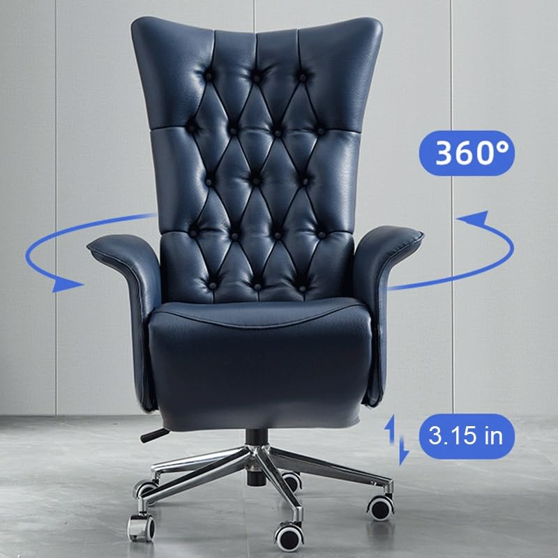 Leather 360° Swivel Ergonomic Home Office Desk Chair