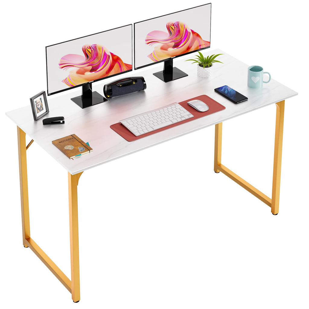 PayLessHere | Computer Desk | Office Desk with Metal Frame, Adjustable Feet | Water-Resistant, Scratchproof Surface | Sturdy Writing Table for Home Office or Study