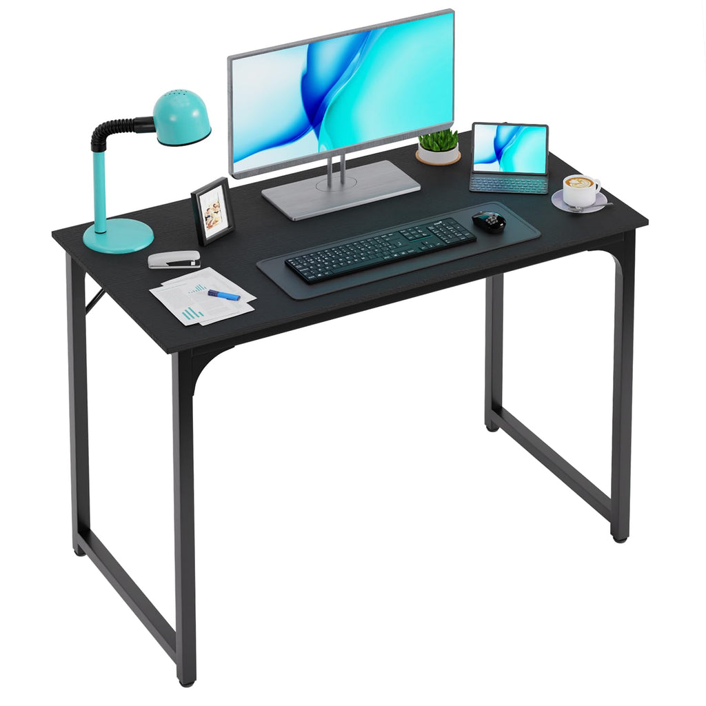 PayLessHere | Computer Desk | Office Desk with Metal Frame, Adjustable Feet | Water-Resistant, Scratchproof Surface | Sturdy Writing Table for Home Office or Study