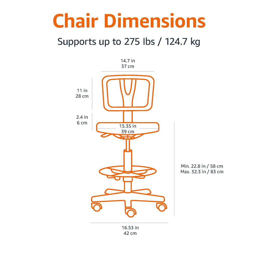 Amazon Basics Mid-Back Mesh Office Drafting Chair Stool