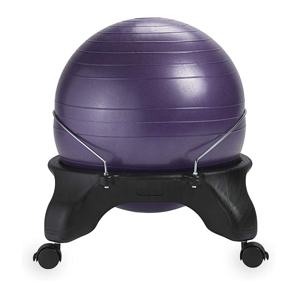 Gaiam Classic Balance Ball Chair – Exercise Stability Yoga Ball Premium Ergonomic Chair for Home and Office Desk with Air Pump, Exercise Guide and Satisfaction