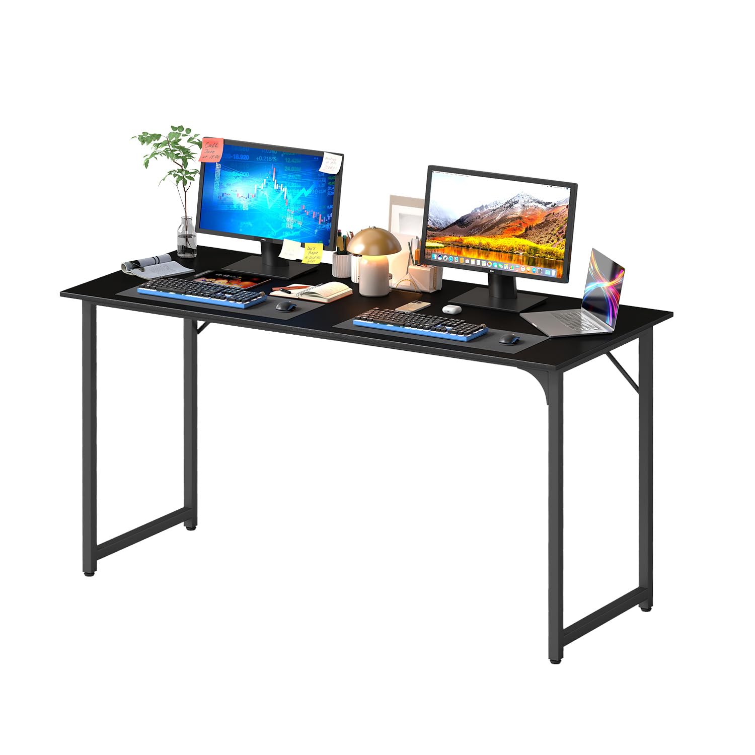 PayLessHere | Computer Desk | Office Desk with Metal Frame, Adjustable Feet | Water-Resistant, Scratchproof Surface | Sturdy Writing Table for Home Office or Study