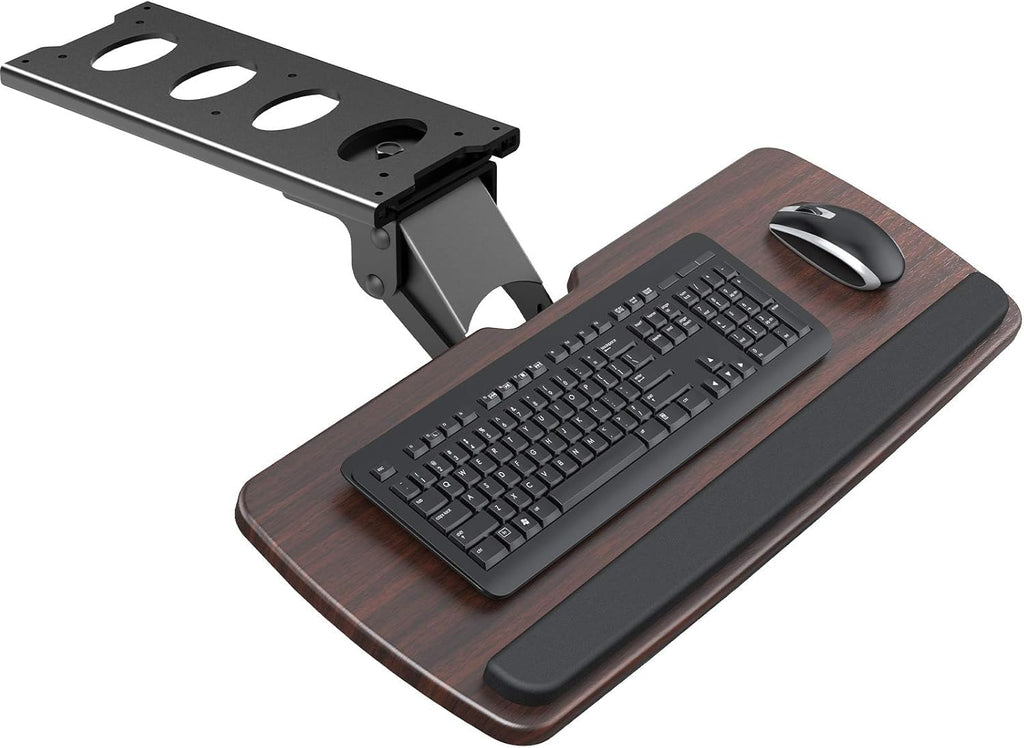 HUANUO Keyboard Tray Under Desk, 360 Adjustable Ergonomic Sliding Keyboard & Mouse Tray, Under Desk Keyboard Tray Slide Out, Keyboard Holder Under Desk for Typing in Home, Office Work, 25"W x 9.84"D