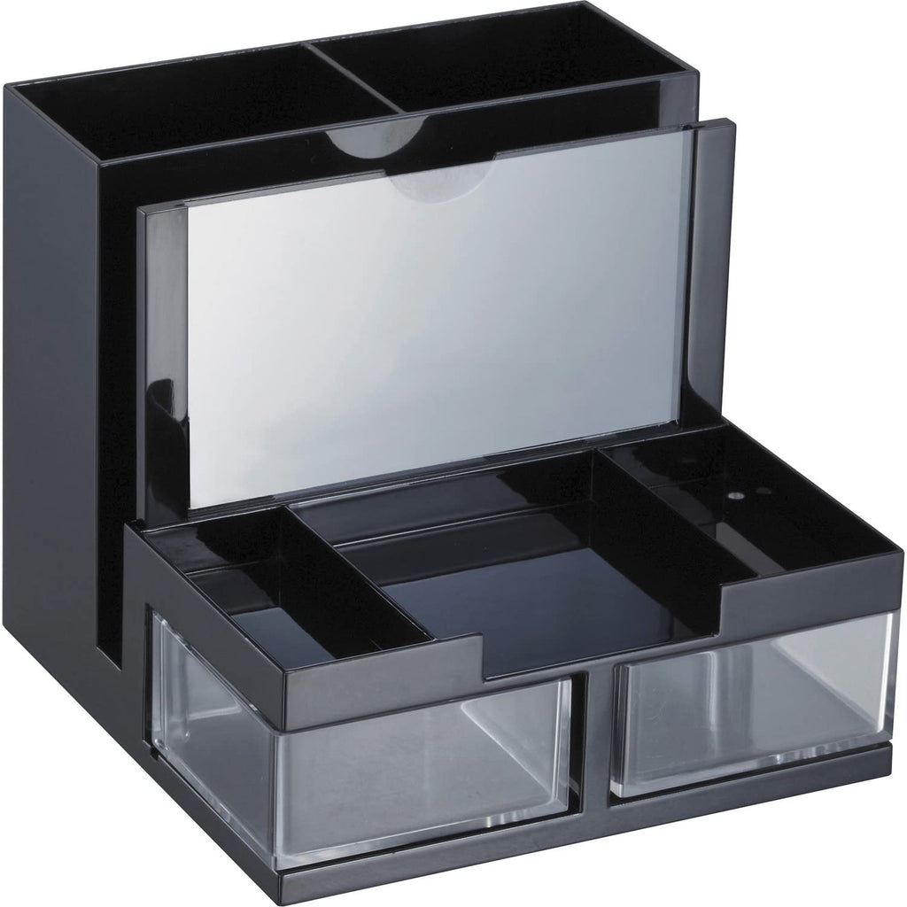 Officemate International Corp. 23112 Desk Organizer, 9 Comp, Black/Clear