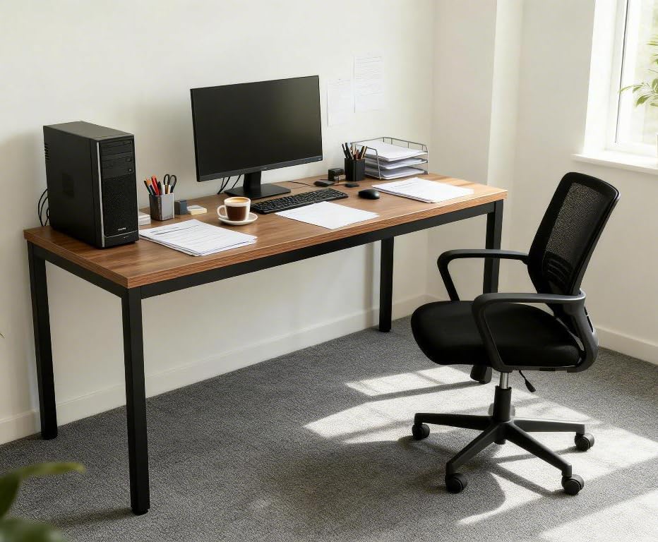 AIRLLEN Computer Desk, Modern Simple Sturdy Office Writing Desk Study Table for Home Office