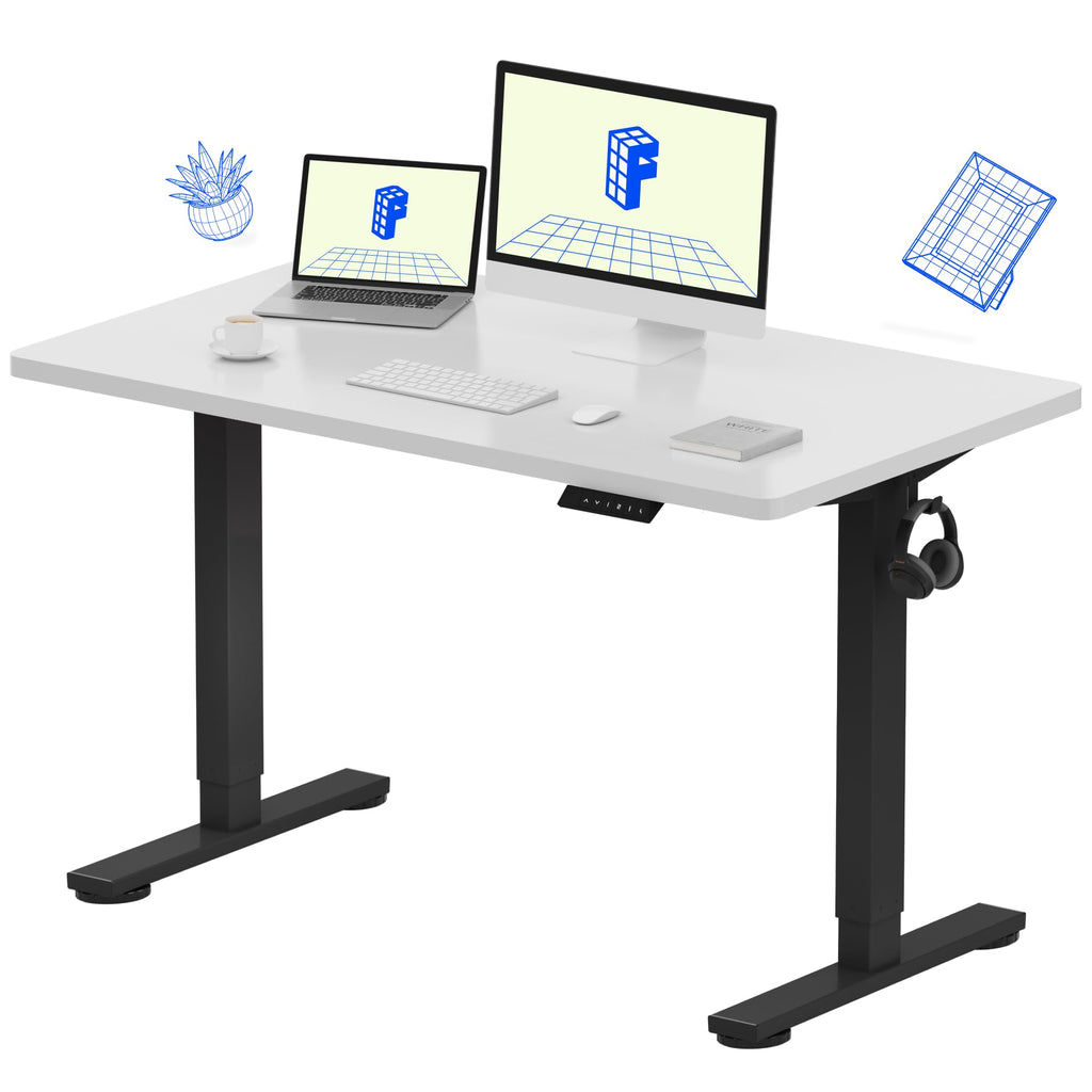 FLEXISPOT EN1 One-Piece Standing Desk, Electric Adjustable with 4 Memory Presets, 176 LBS Capacity, Stable & Quiet, Seamless Desktop for Home Office & Dual Monitors