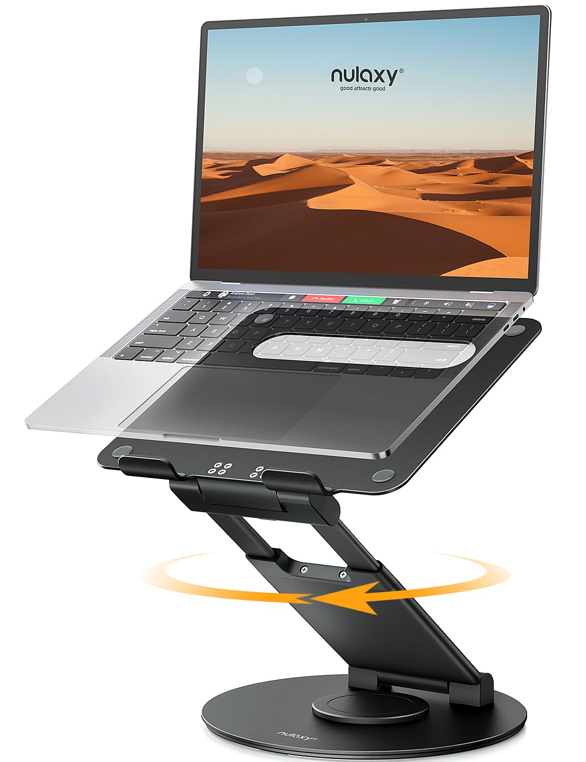 Nulaxy Swivel Laptop Stand Adjustable Height up to 21", Ergonomic Laptop Stand with 360 Rotating Base