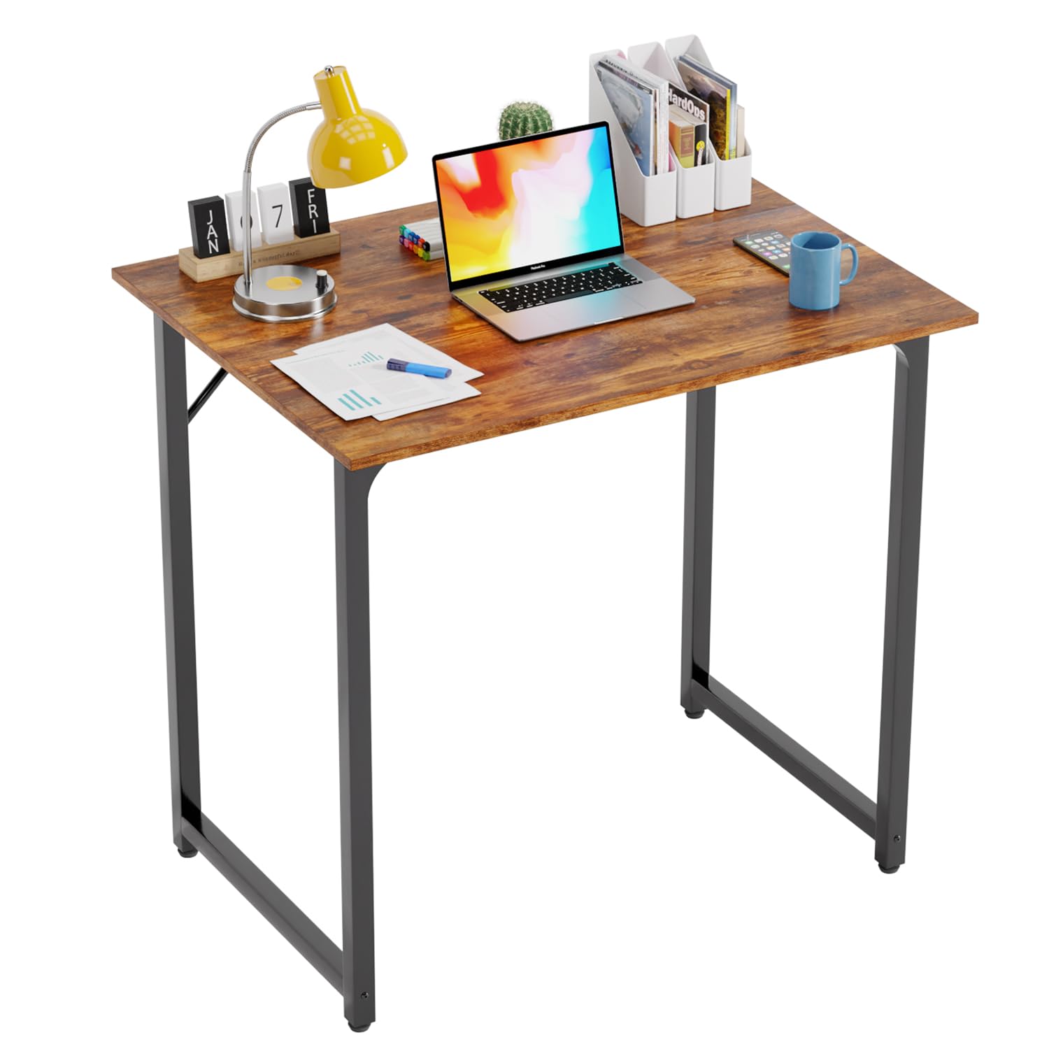 PayLessHere | Computer Desk | Office Desk with Metal Frame, Adjustable Feet | Water-Resistant, Scratchproof Surface | Sturdy Writing Table for Home Office or Study