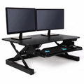 ApexDesk ZT Series Height Adjustable Sit to Stand Electric Desk Converter, 2-Tier Design with Large 36x24 Upper Work Surface and Lower Keyboard Tray Deck