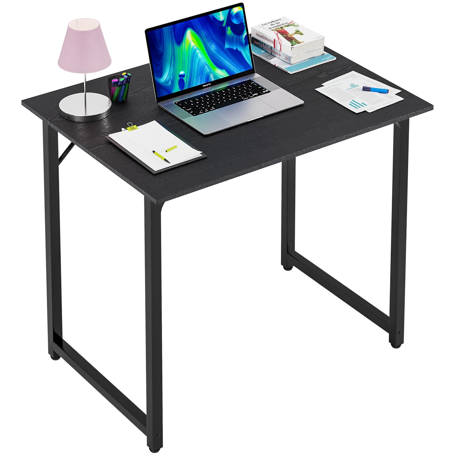 PayLessHere | Computer Desk | Office Desk with Metal Frame, Adjustable Feet | Water-Resistant, Scratchproof Surface | Sturdy Writing Table for Home Office or Study