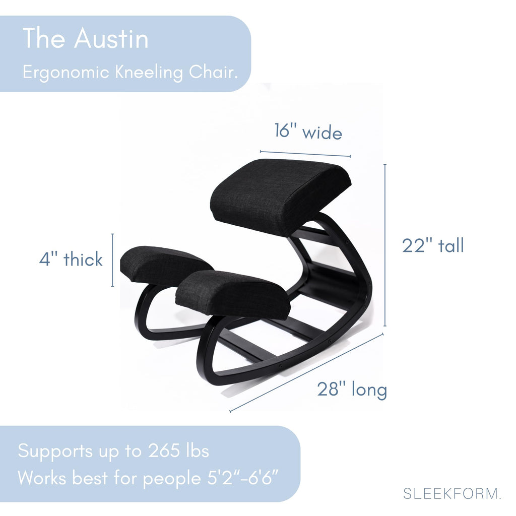 Sleekform Ergonomic Kneeling Chair - Home Office Rocking Desk Stool for Active Sitting