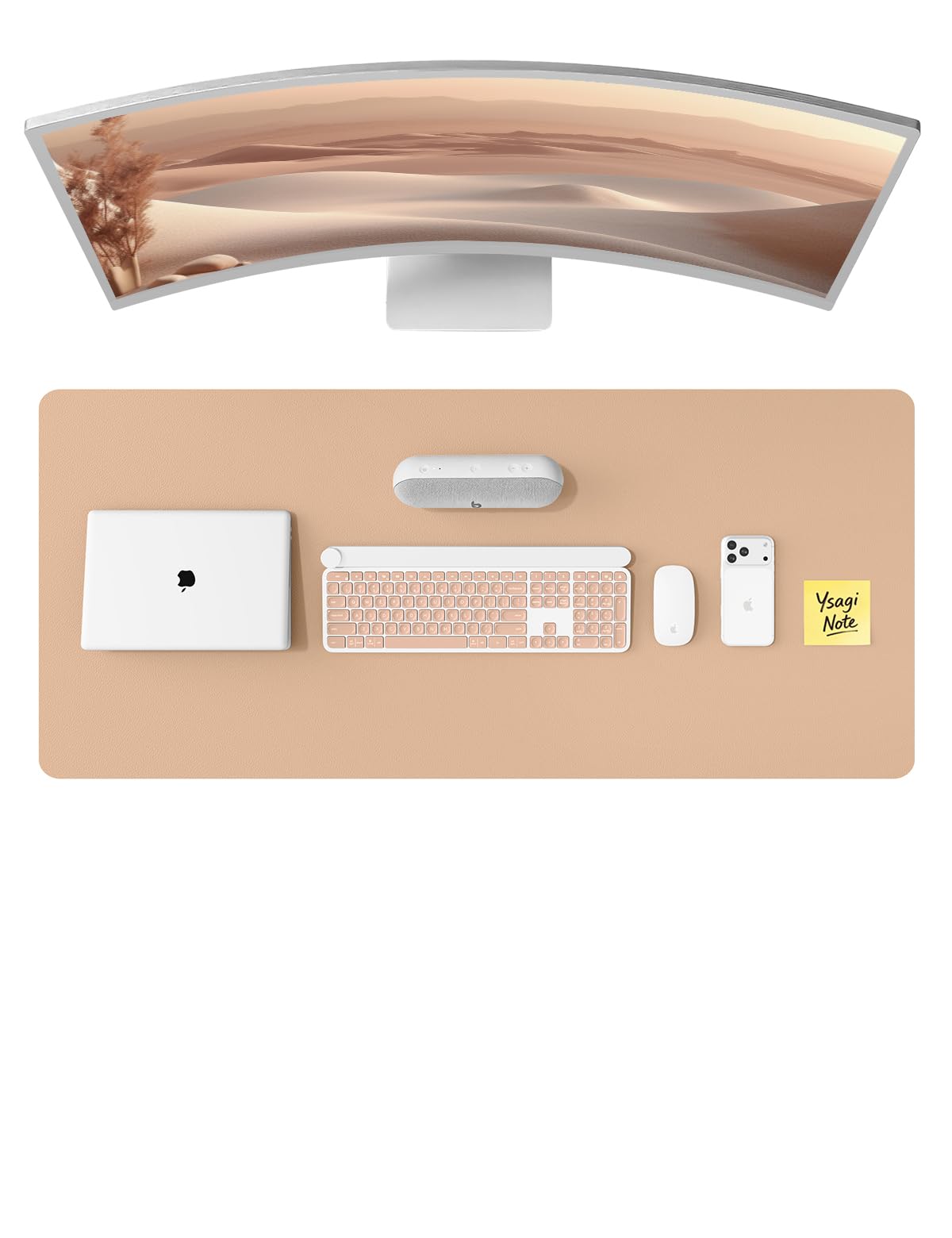 YSAGi Leather Desk Mat, Large Mouse Mat, Non-Slip Desk Pad Desk Protector Mat, Waterproof PU Leather Laptop Mat Table Mat Desk Writing Pad for Office and Home