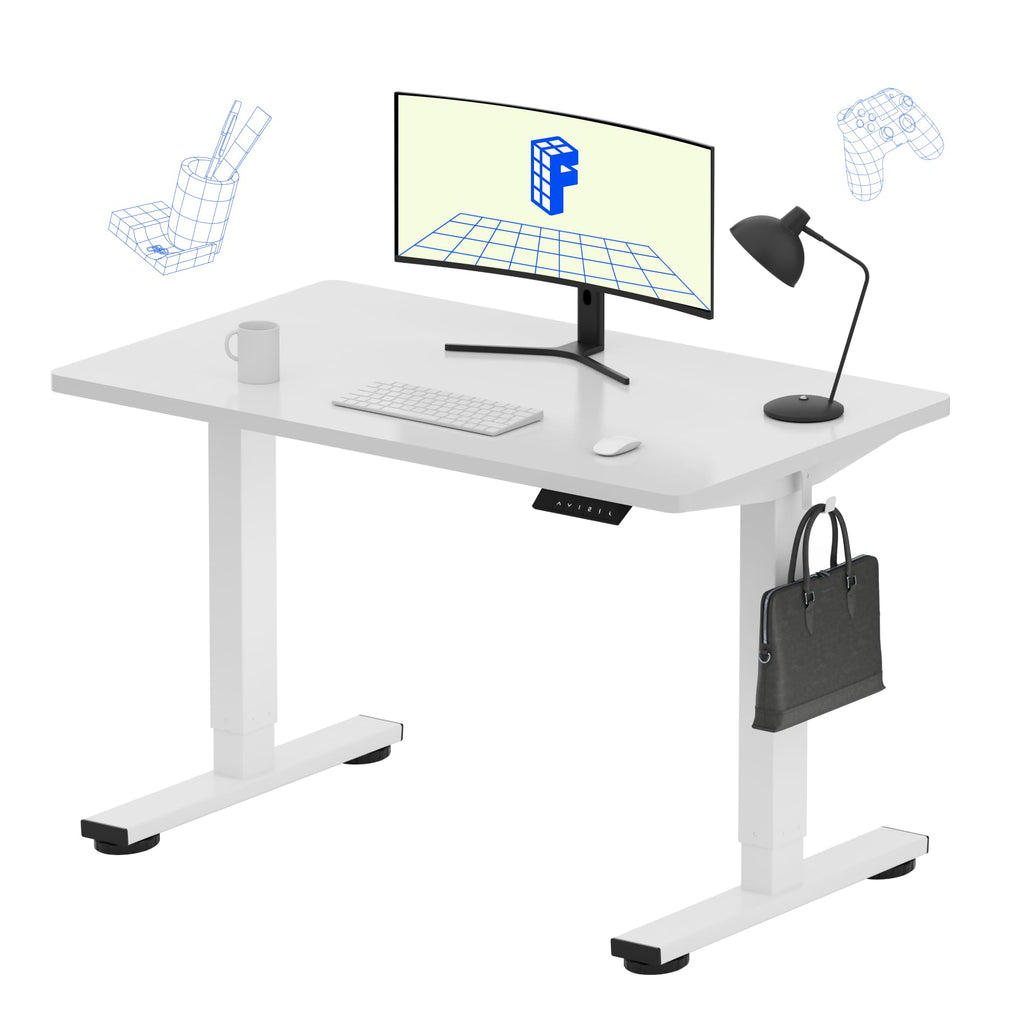 FLEXISPOT EN1 One-Piece Standing Desk, Electric Adjustable with 4 Memory Presets, 176 LBS Capacity, Stable & Quiet, Seamless Desktop for Home Office & Dual Monitors