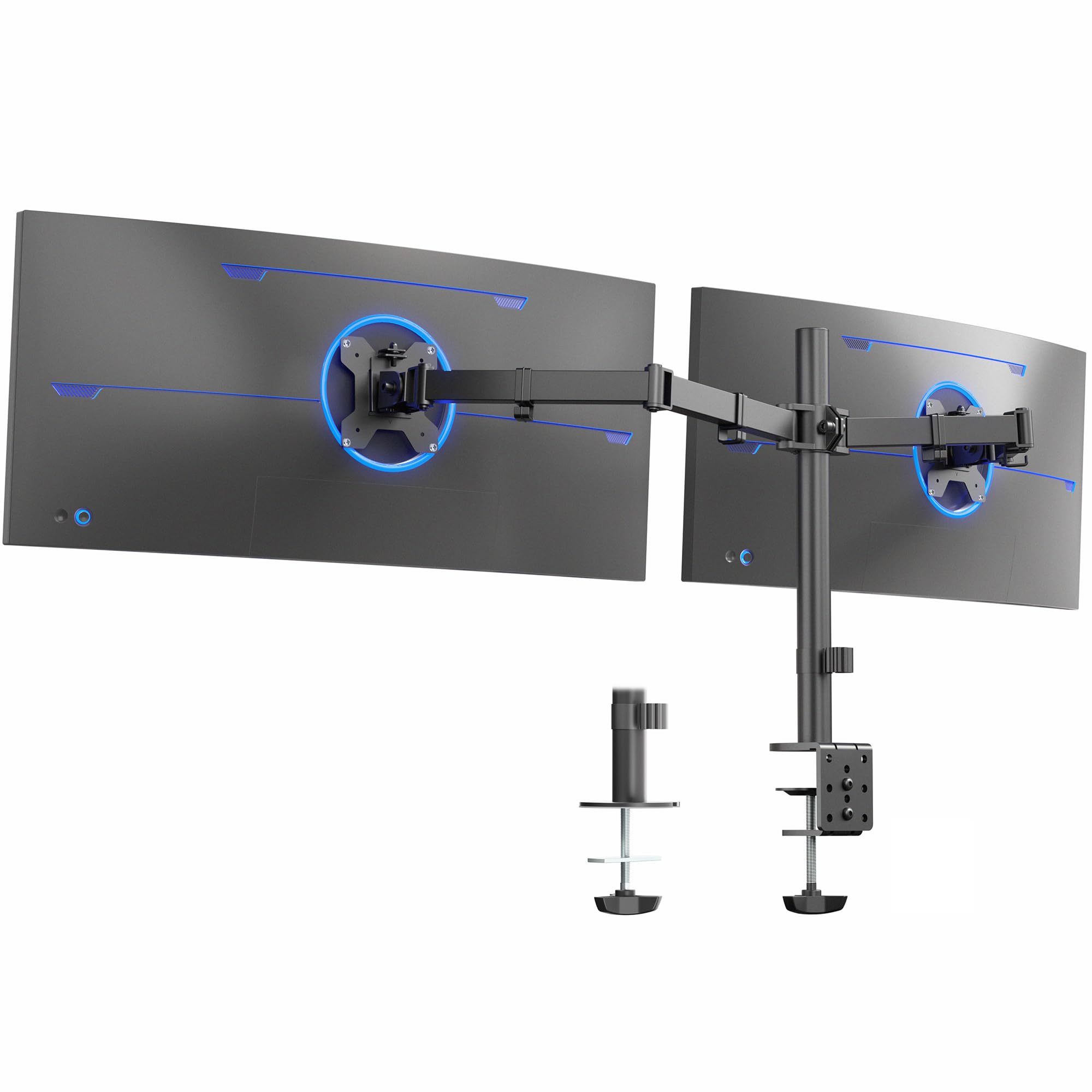 VIVO Dual Monitor Desk Mount, Heavy Duty Fully Adjustable Steel Stand, Holds 2 Computer Screens