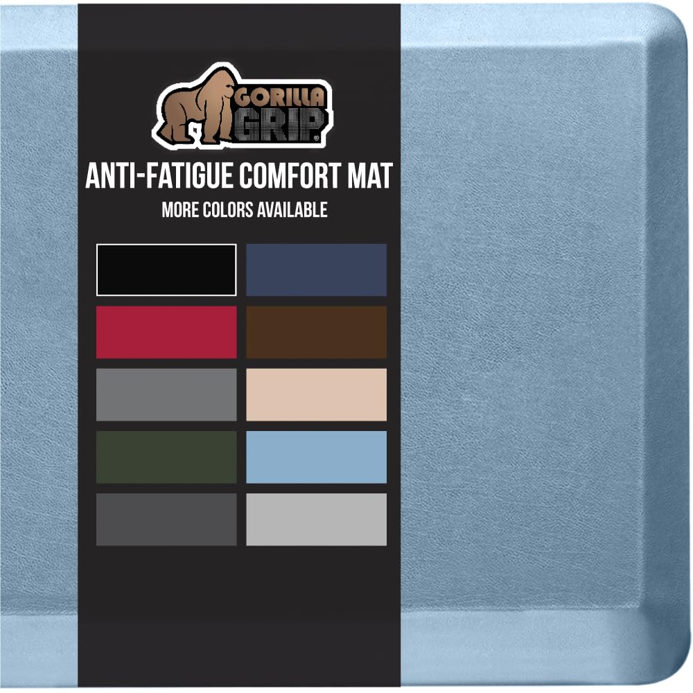 GORILLA GRIP Comfortable Cushioned Kitchen Mats for Floor, Waterproof and Stain Resistant Soft Top, 3/4 Inch Thick Ergonomic Standing Desk Anti Fatigue Mat, Foam Supports Ankles and Feet