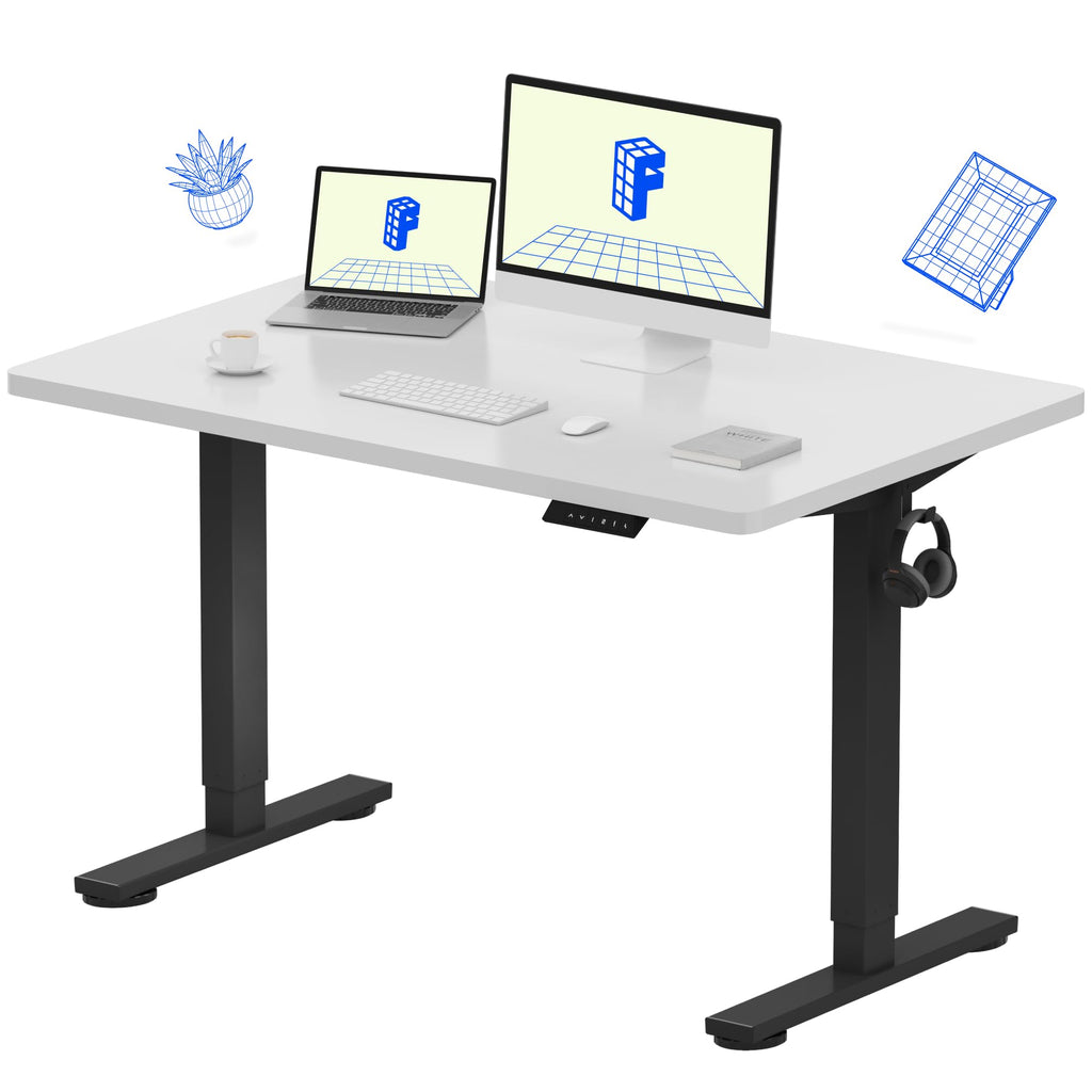 FLEXISPOT EN1 One-Piece Standing Desk, Electric Adjustable with 4 Memory Presets, 176 LBS Capacity, Stable & Quiet, Seamless Desktop for Home Office & Dual Monitors