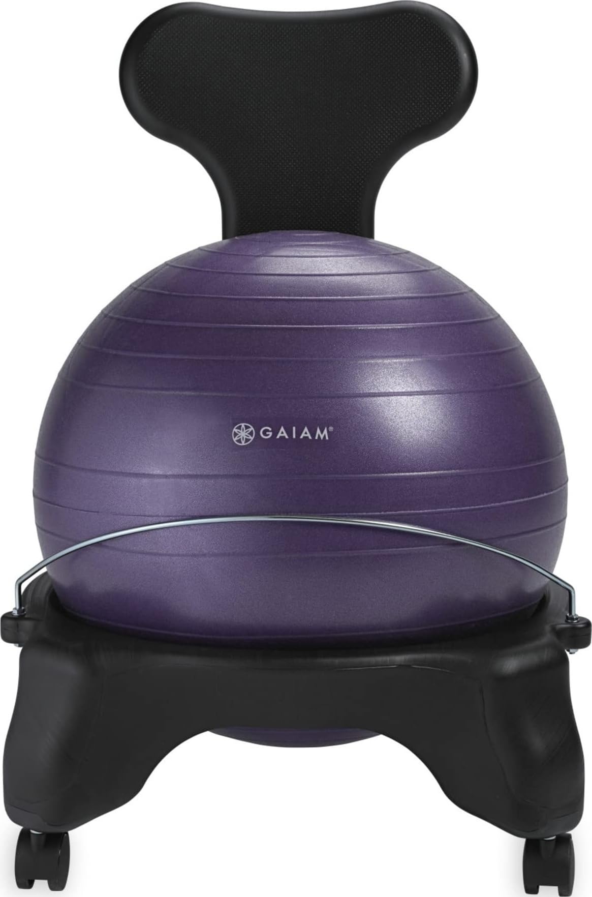 Gaiam Classic Balance Ball Chair – Exercise Stability Yoga Ball Premium Ergonomic Chair for Home and Office Desk with Air Pump, Exercise Guide and Satisfaction