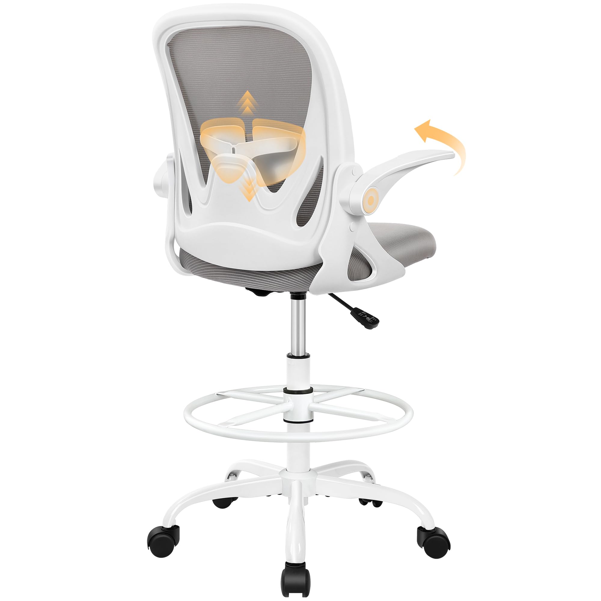 Primy Drafting Chair Tall Office Chair with Flip-up Armrests PR934-Z