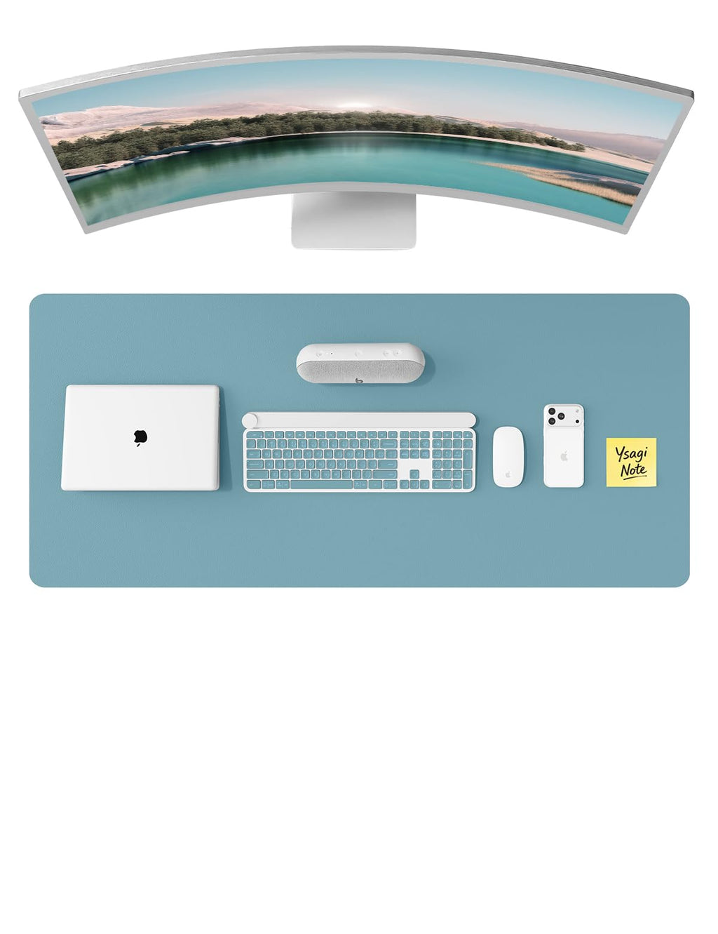 YSAGi Leather Desk Mat, Large Mouse Mat, Non-Slip Desk Pad Desk Protector Mat, Waterproof PU Leather Laptop Mat Table Mat Desk Writing Pad for Office and Home