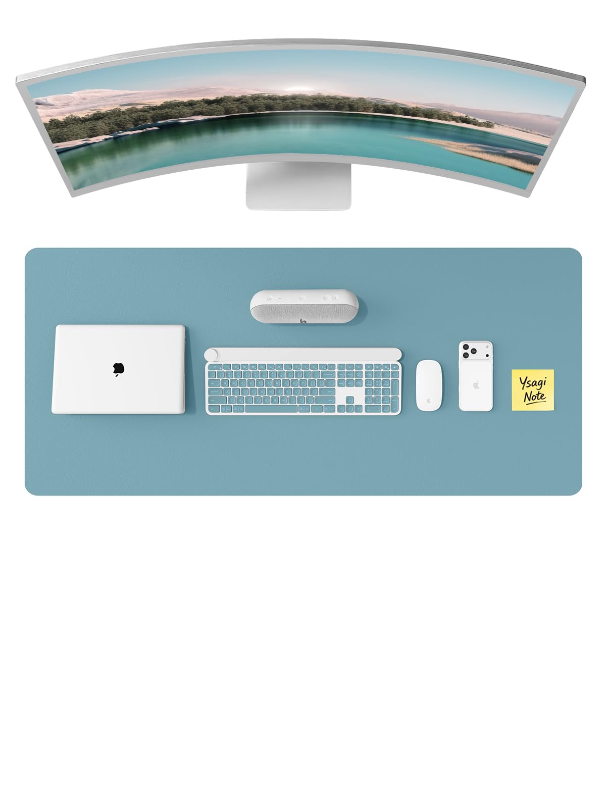 YSAGi Leather Desk Mat, Large Mouse Mat, Non-Slip Desk Pad Desk Protector Mat, Waterproof PU Leather Laptop Mat Table Mat Desk Writing Pad for Office and Home
