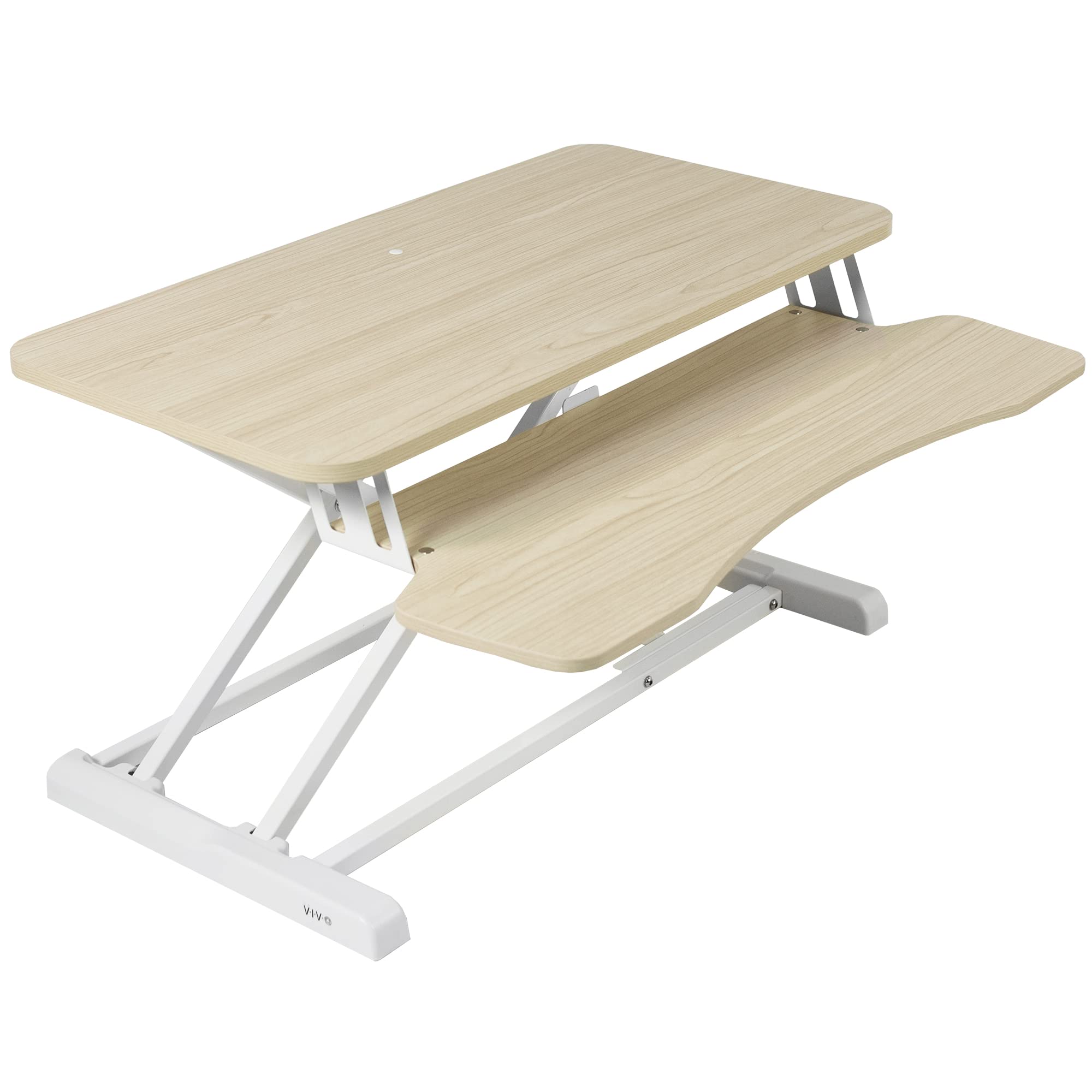 VIVO Desk Converter, K Series, Height Adjustable Sit to Stand Riser, Dual Monitor and Laptop Workstation with Wide Keyboard Tray
