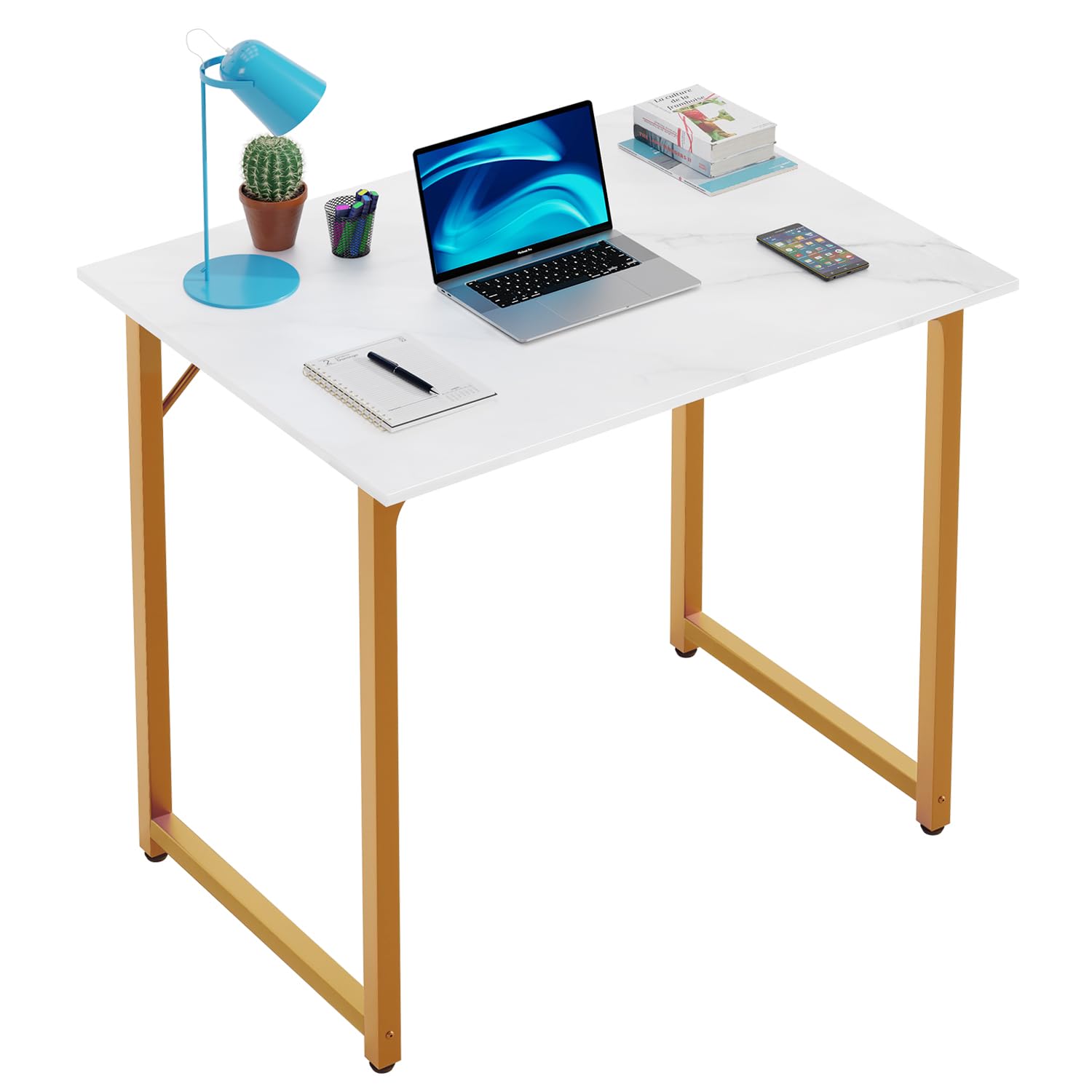 PayLessHere | Computer Desk | Office Desk with Metal Frame, Adjustable Feet | Water-Resistant, Scratchproof Surface | Sturdy Writing Table for Home Office or Study