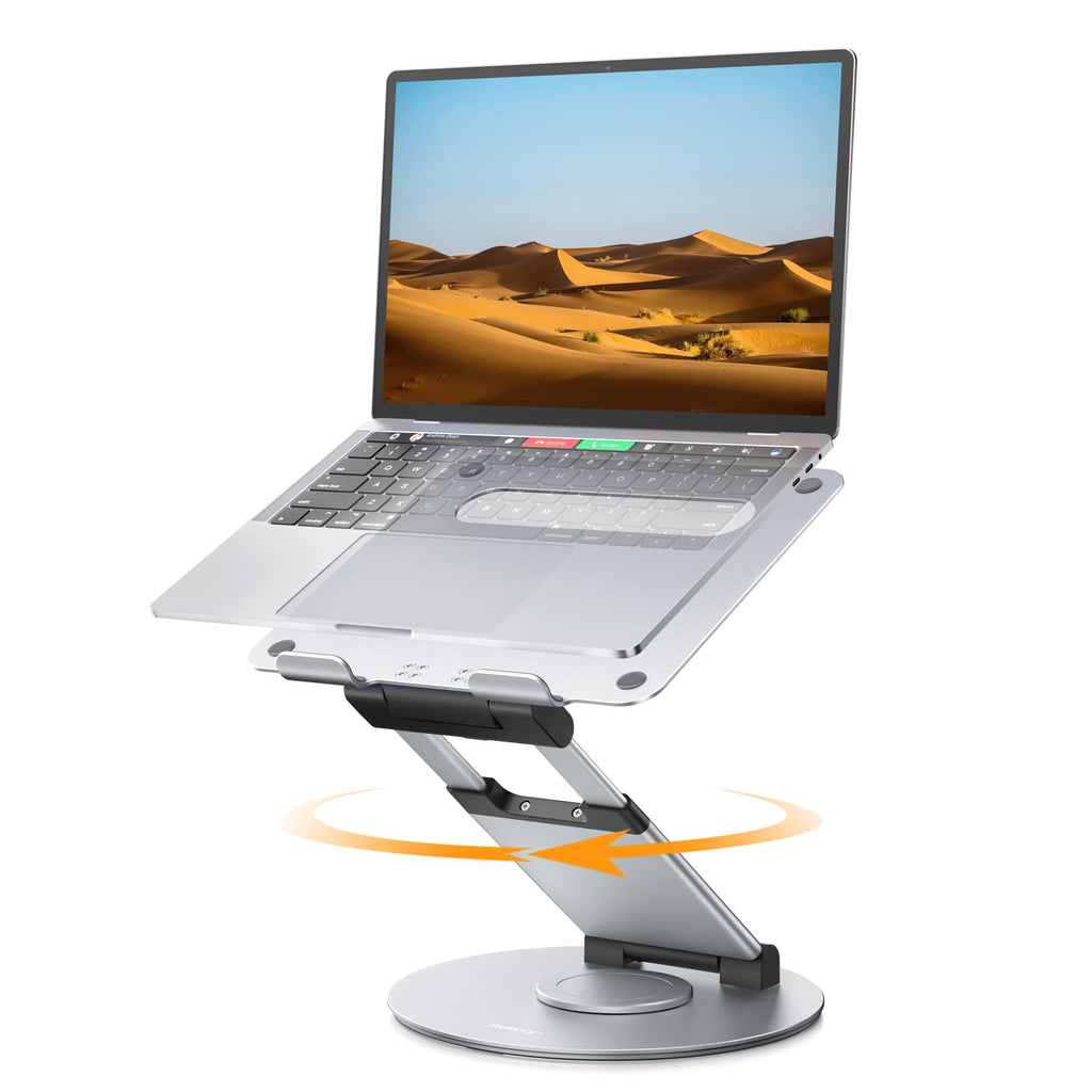 Nulaxy Swivel Laptop Stand Adjustable Height up to 21", Ergonomic Laptop Stand with 360 Rotating Base