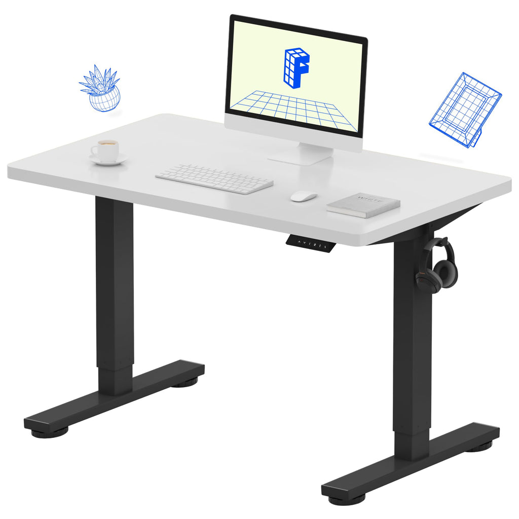 FLEXISPOT EN1 One-Piece Standing Desk, Electric Adjustable with 4 Memory Presets, 176 LBS Capacity, Stable & Quiet, Seamless Desktop for Home Office & Dual Monitors