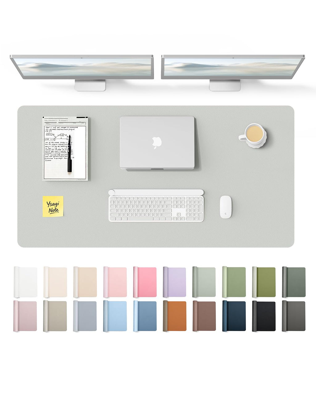 YSAGi Leather Desk Mat, Large Mouse Mat, Non-Slip Desk Pad Desk Protector Mat, Waterproof PU Leather Laptop Mat Table Mat Desk Writing Pad for Office and Home