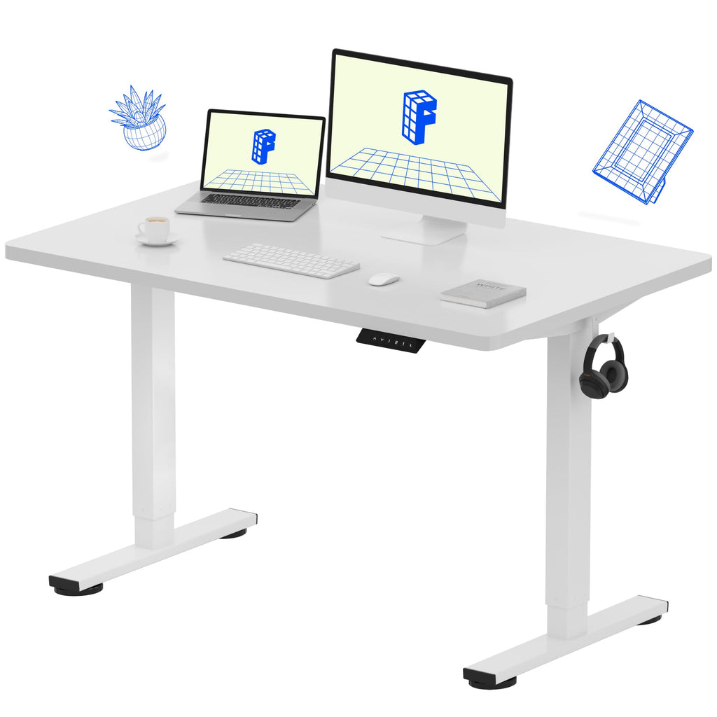 FLEXISPOT EN1 One-Piece Standing Desk, Electric Adjustable with 4 Memory Presets, 176 LBS Capacity, Stable & Quiet, Seamless Desktop for Home Office & Dual Monitors