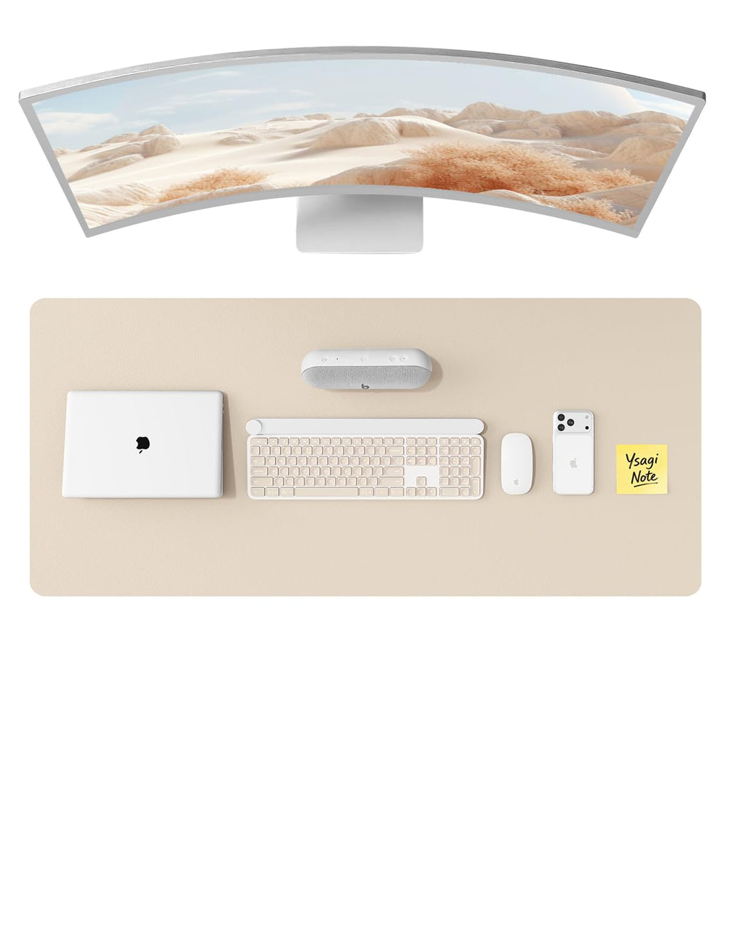 YSAGi Leather Desk Mat, Large Mouse Mat, Non-Slip Desk Pad Desk Protector Mat, Waterproof PU Leather Laptop Mat Table Mat Desk Writing Pad for Office and Home