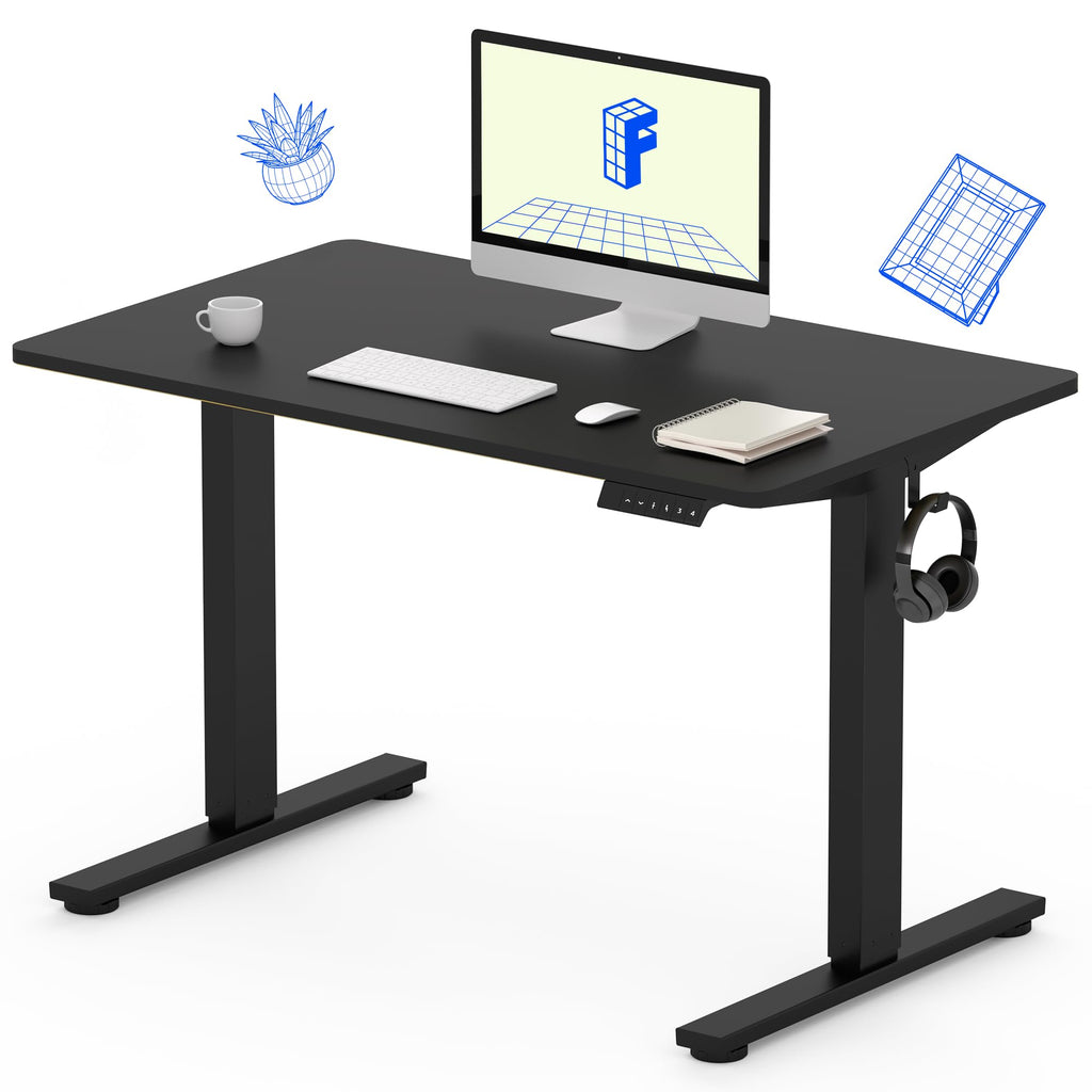 FLEXISPOT EN1 One-Piece Standing Desk, Electric Adjustable with 4 Memory Presets, 176 LBS Capacity, Stable & Quiet, Seamless Desktop for Home Office & Dual Monitors