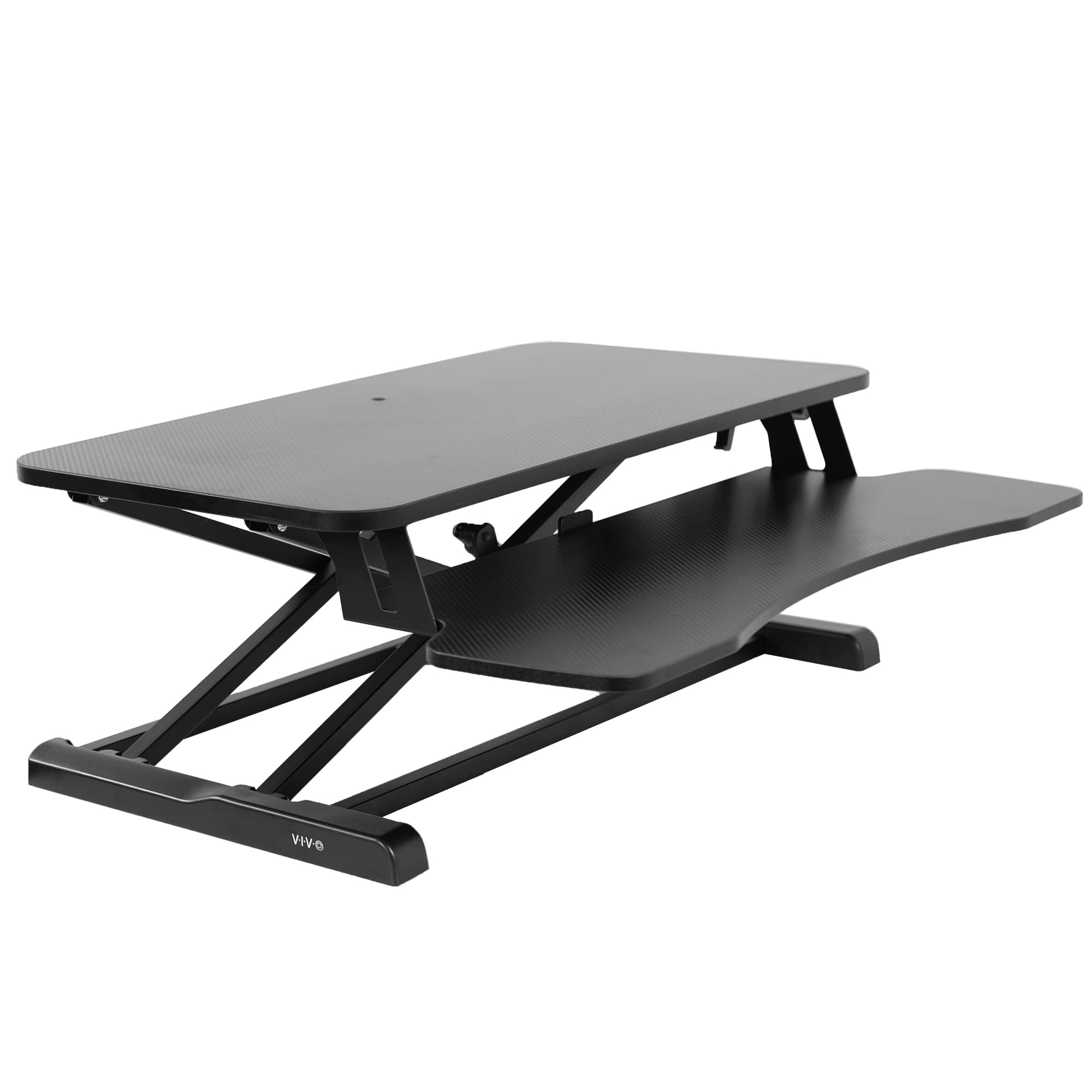 VIVO Desk Converter, K Series, Height Adjustable Sit to Stand Riser, Dual Monitor and Laptop Workstation with Wide Keyboard Tray