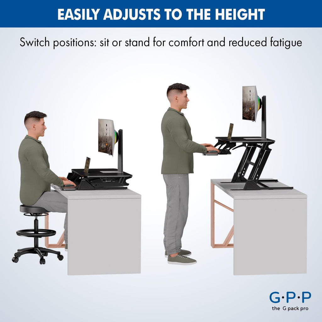 G-PACK PRO Standing Desk Converter, Adjustable Height
